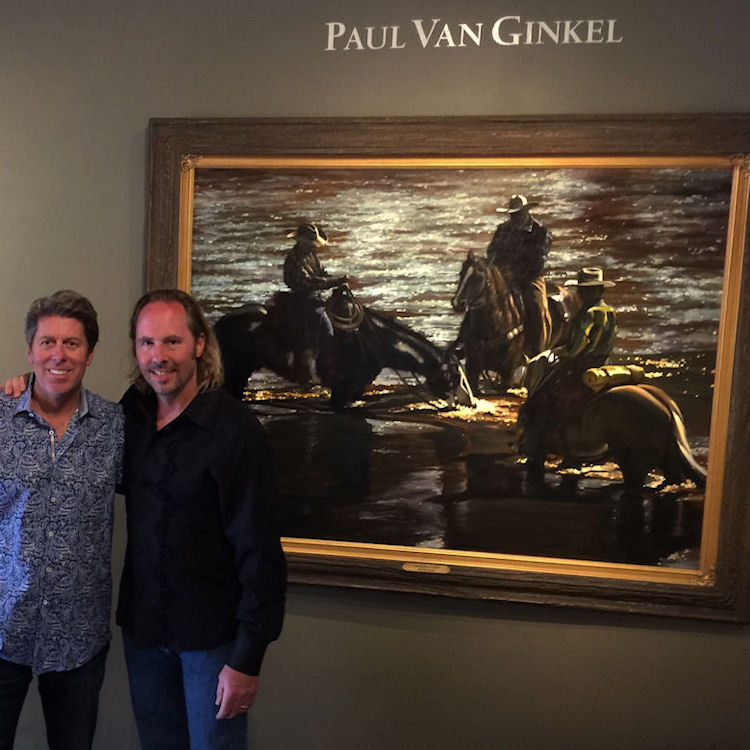With Santa Fe gallery owner Chris McLarry in front of “Diamonds at Dusk” 45X60” oil on canvas, 2017